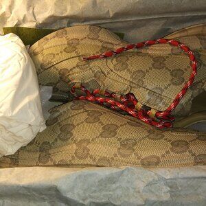 Gucci Men's Rhyton Brown Run Sneaker Ebony Monogram